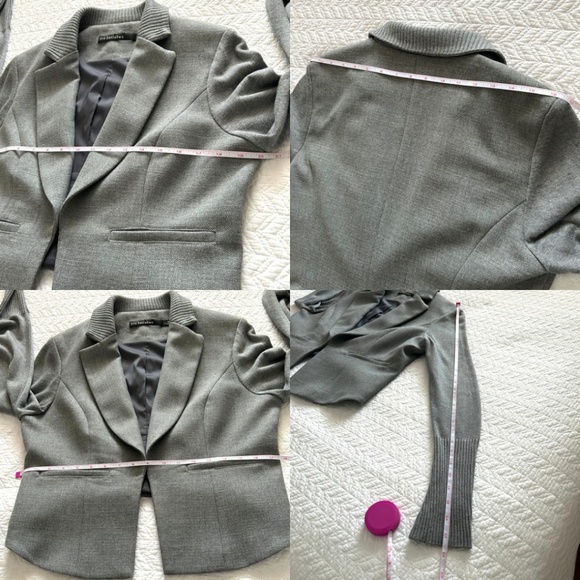 Like New Iris Setlakwe Cropped Mixed Media Grey Jacket Size 10 Made in Canada - Picture 14 of 16